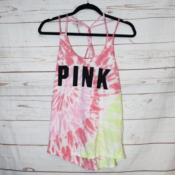 Victoria‎ Secret Pink Tie Dye Strappy Tank Small - Picture 1 of 5